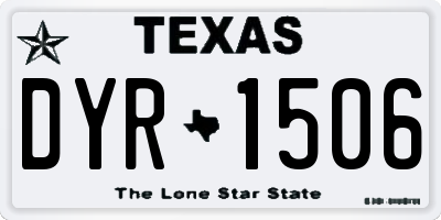 TX license plate DYR1506