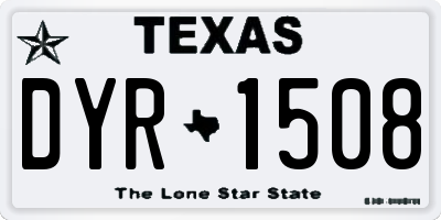 TX license plate DYR1508
