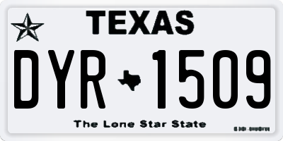 TX license plate DYR1509
