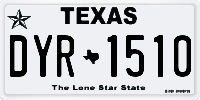TX license plate DYR1510