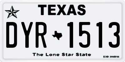 TX license plate DYR1513