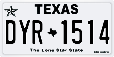 TX license plate DYR1514
