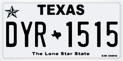 TX license plate DYR1515