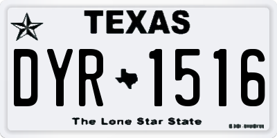 TX license plate DYR1516
