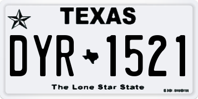 TX license plate DYR1521