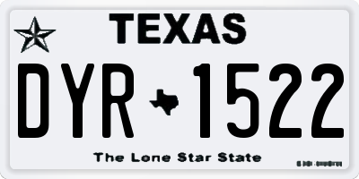 TX license plate DYR1522