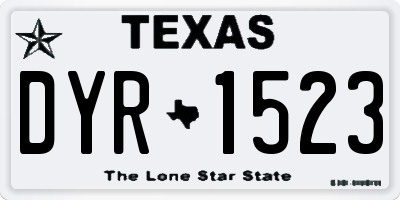 TX license plate DYR1523