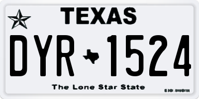 TX license plate DYR1524