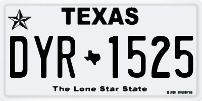 TX license plate DYR1525