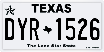 TX license plate DYR1526