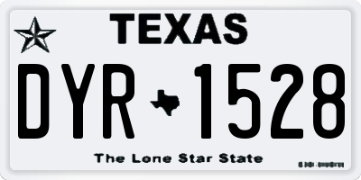 TX license plate DYR1528