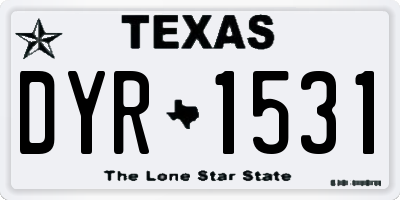 TX license plate DYR1531