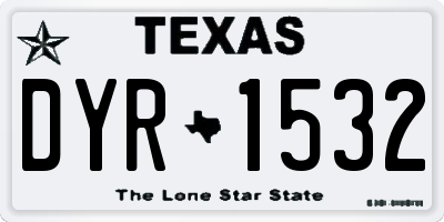 TX license plate DYR1532