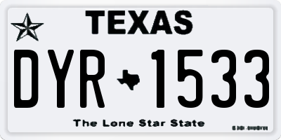TX license plate DYR1533