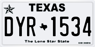 TX license plate DYR1534
