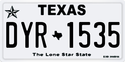 TX license plate DYR1535