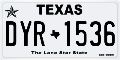 TX license plate DYR1536