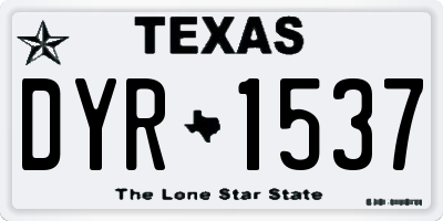 TX license plate DYR1537