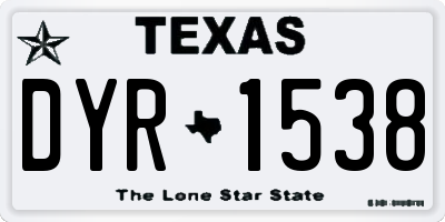 TX license plate DYR1538