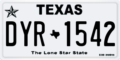 TX license plate DYR1542