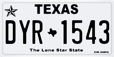 TX license plate DYR1543