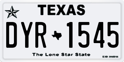 TX license plate DYR1545