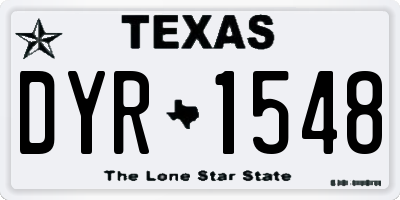 TX license plate DYR1548