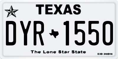 TX license plate DYR1550