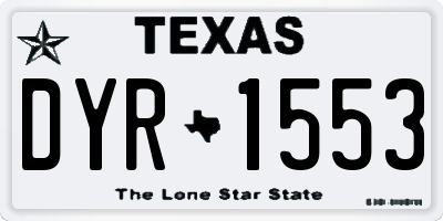 TX license plate DYR1553