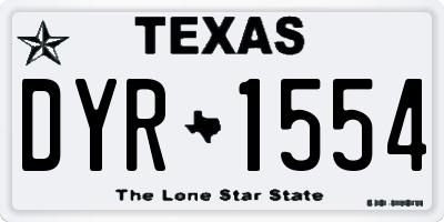 TX license plate DYR1554