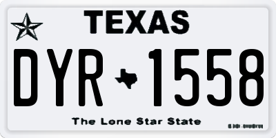 TX license plate DYR1558