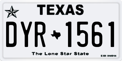 TX license plate DYR1561