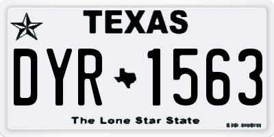 TX license plate DYR1563