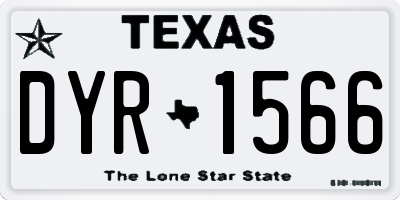 TX license plate DYR1566