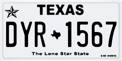 TX license plate DYR1567