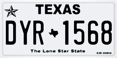 TX license plate DYR1568