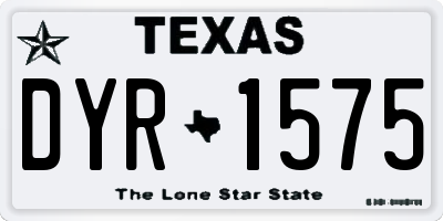 TX license plate DYR1575