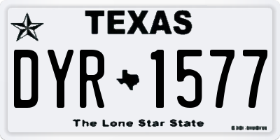 TX license plate DYR1577