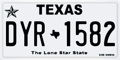 TX license plate DYR1582