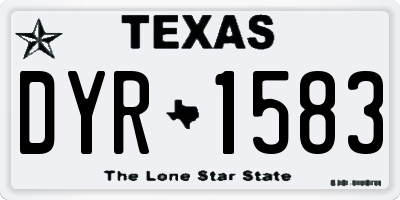 TX license plate DYR1583