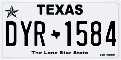 TX license plate DYR1584