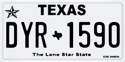 TX license plate DYR1590