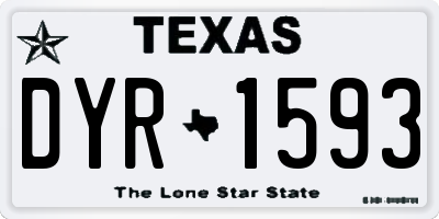 TX license plate DYR1593