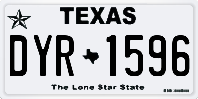TX license plate DYR1596
