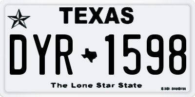TX license plate DYR1598