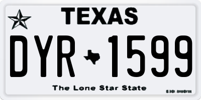 TX license plate DYR1599