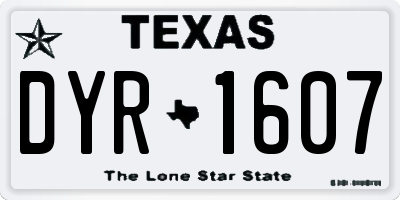 TX license plate DYR1607