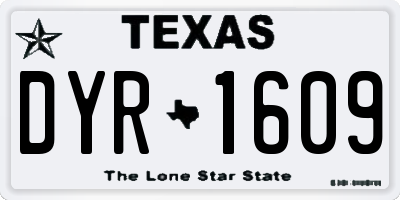 TX license plate DYR1609