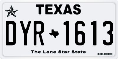 TX license plate DYR1613