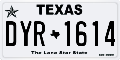 TX license plate DYR1614